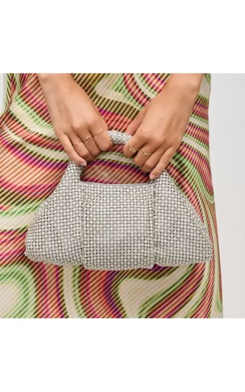 Urban Expression- Renata Evening Bag in Pearl Silver - &