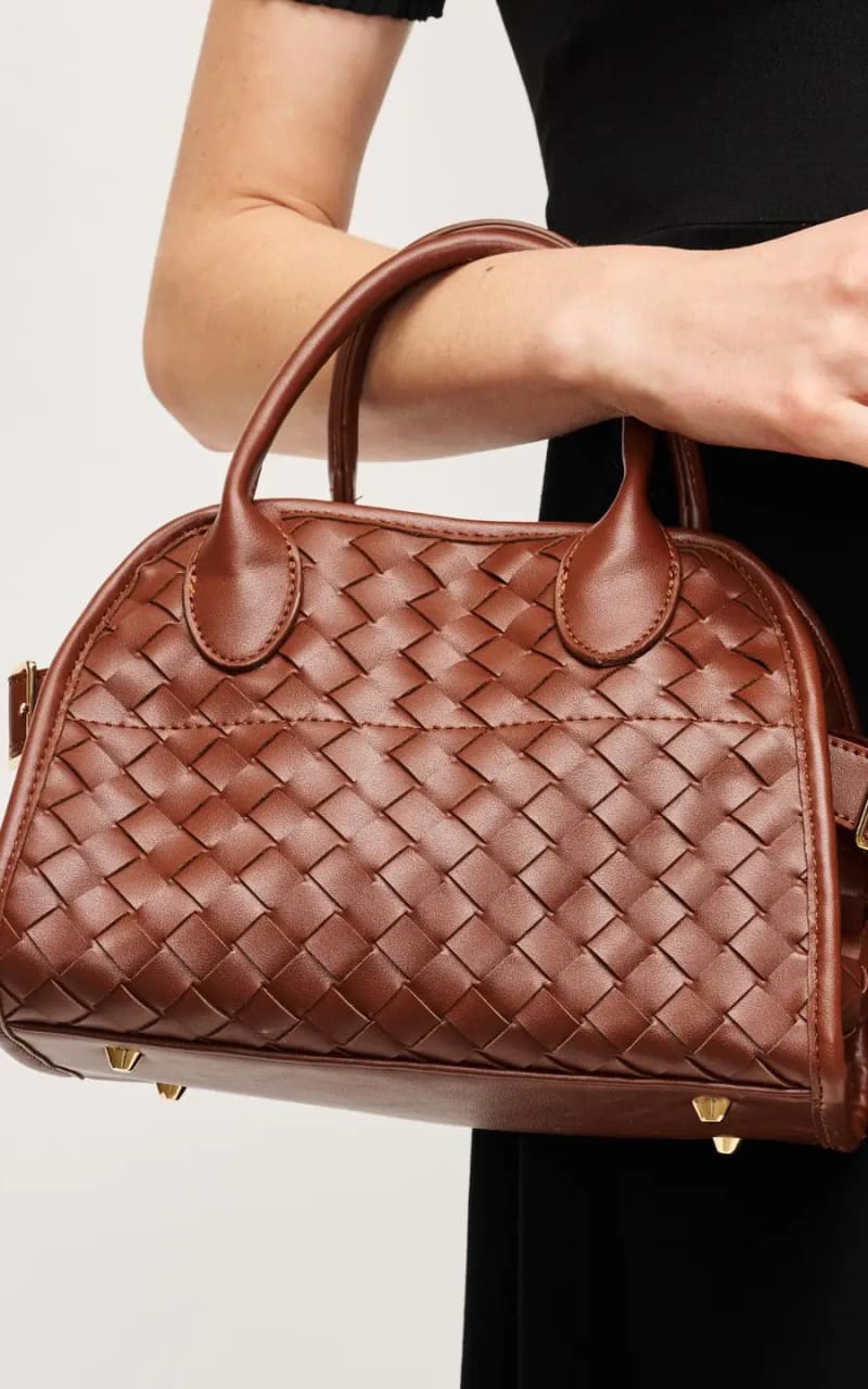 Urban Expressions- Kristie Woven Crossbody Bag - Chocolate