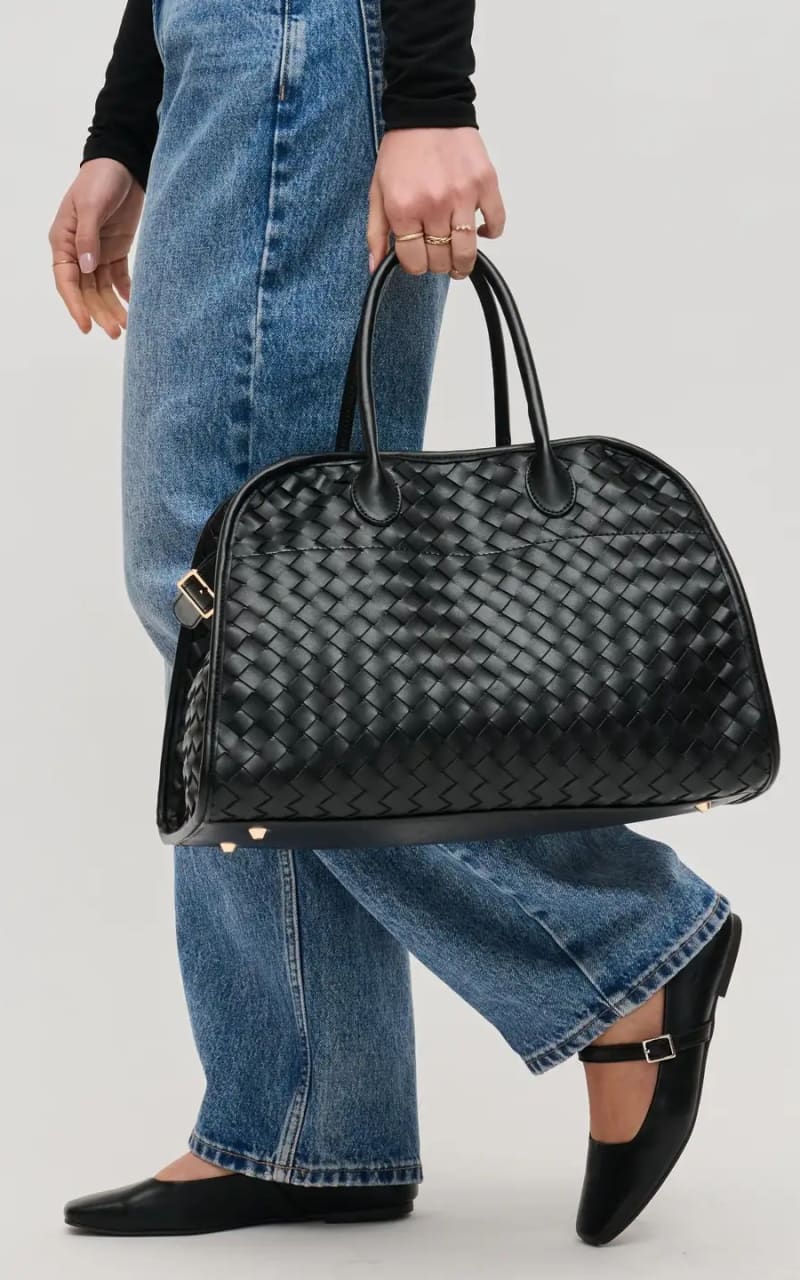 Urban Expressions- Rhonda Woven Tote in Black - Bag & Wallet