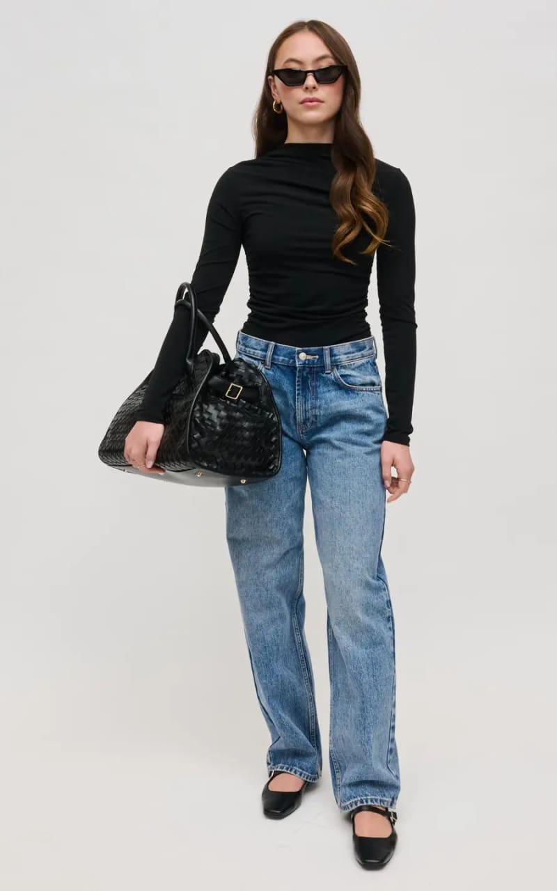 Urban Expressions- Rhonda Woven Tote in Black - Bag & Wallet