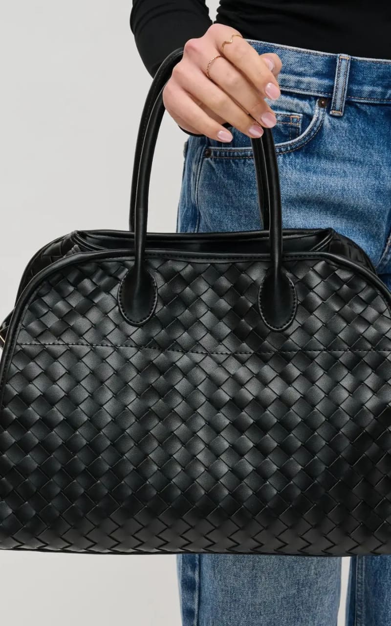 Urban Expressions- Rhonda Woven Tote in Black - Bag & Wallet