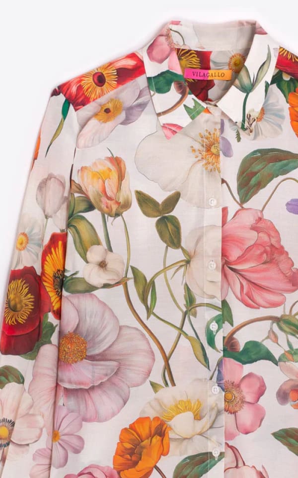 Vilagallo- Gaby Blouse in Multicolored Floral Print