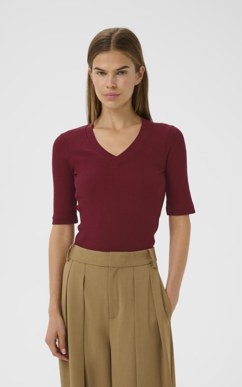 In Wear- Dagna T-Shirt in Cabernet - T-SHIRT & TANK
