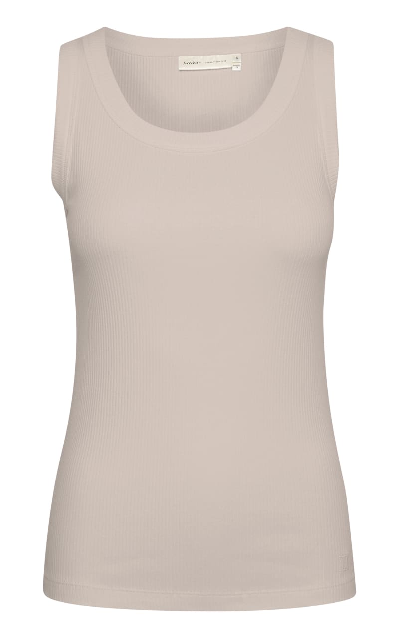 In Wear - Dagna Wide Strap Ribbed Tank - Stone / XS - Top