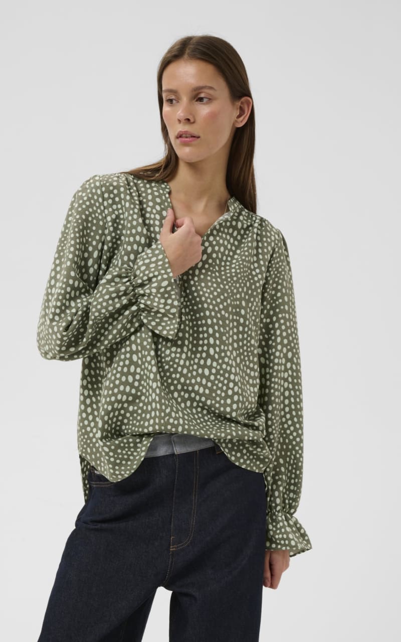 InWear- Liberty Printed Blouse in Green Fade - Blouses &
