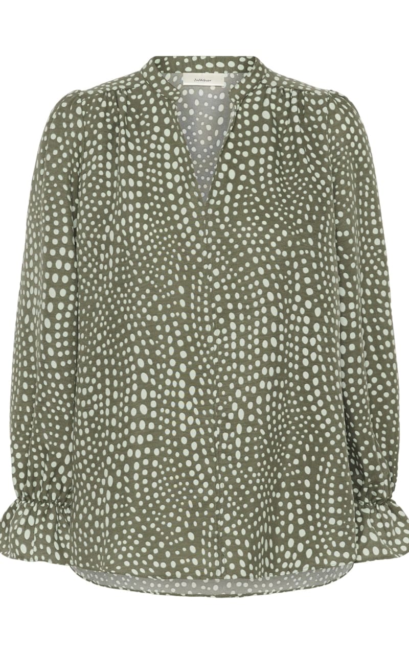 InWear- Liberty Printed Blouse in Green Fade - Blouses &