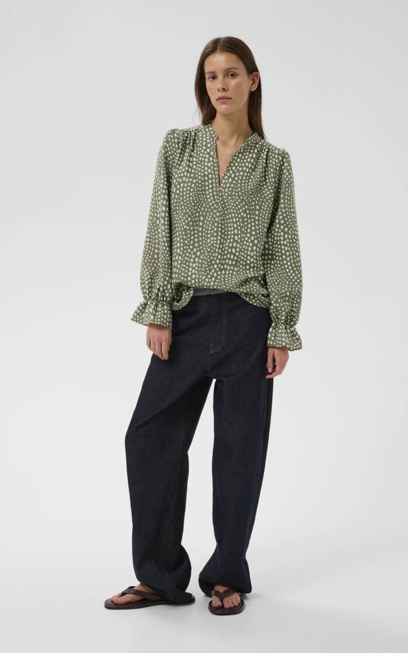 InWear- Liberty Printed Blouse in Green Fade - Blouses &