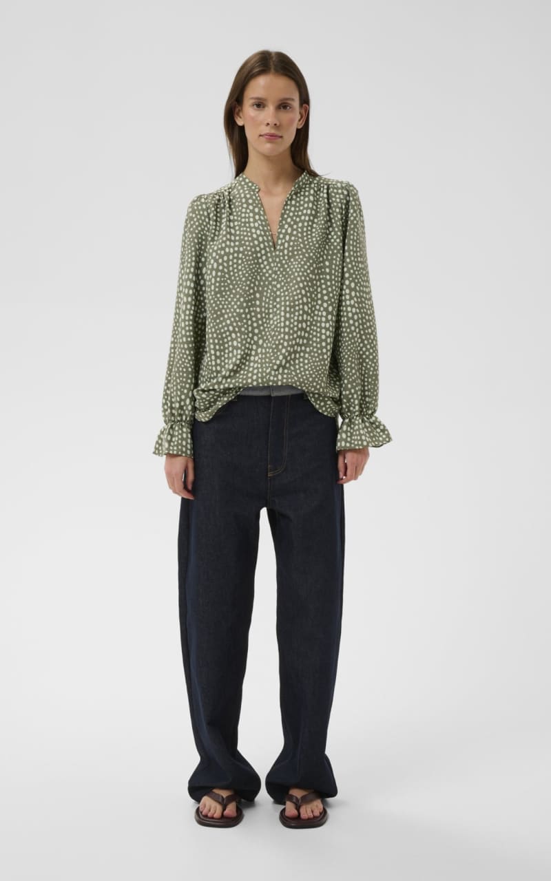 InWear- Liberty Printed Blouse in Green Fade - Blouses &