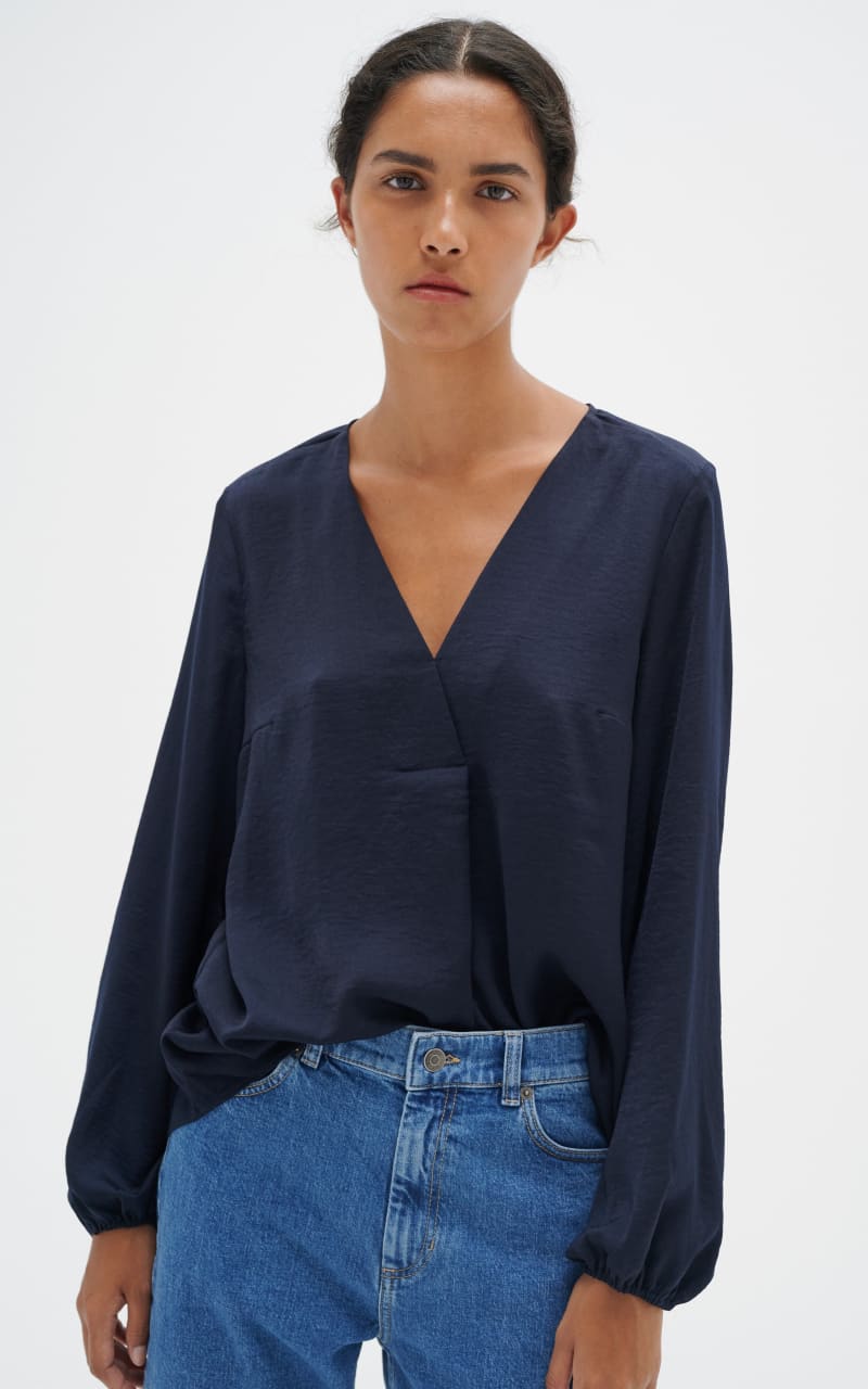 InWear- Rinda Long Sleeve Blouse - Marine Blue / 32
