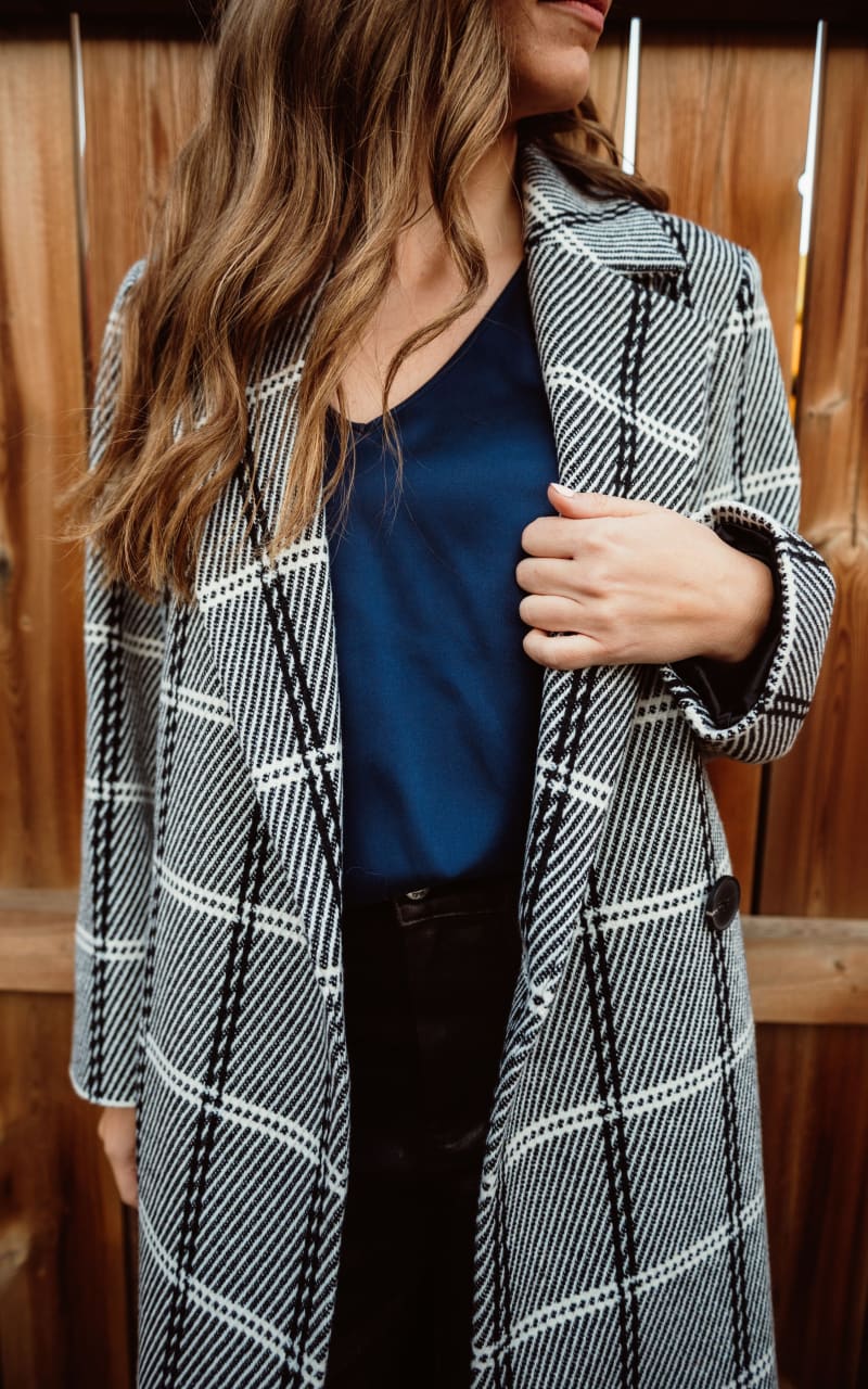 InWear- Yania Wool Coat in Black/White - Outerwear