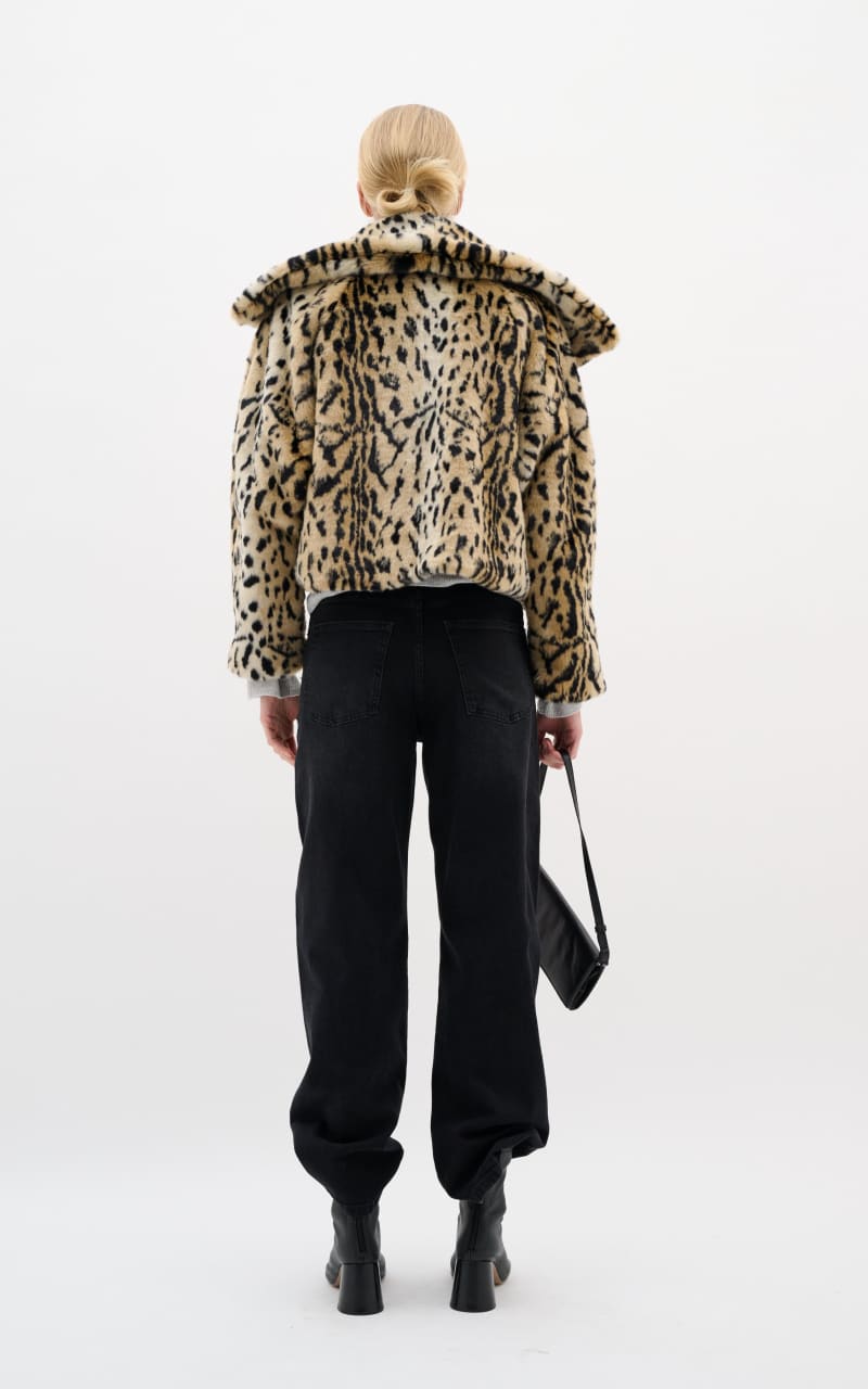 InWear- Yoba Crop Coat in Leo Fur - Outerwear