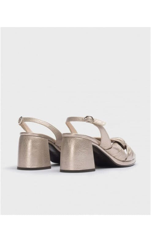 Wonders- Chunky Heel Sandal in Glow Platino - footwear