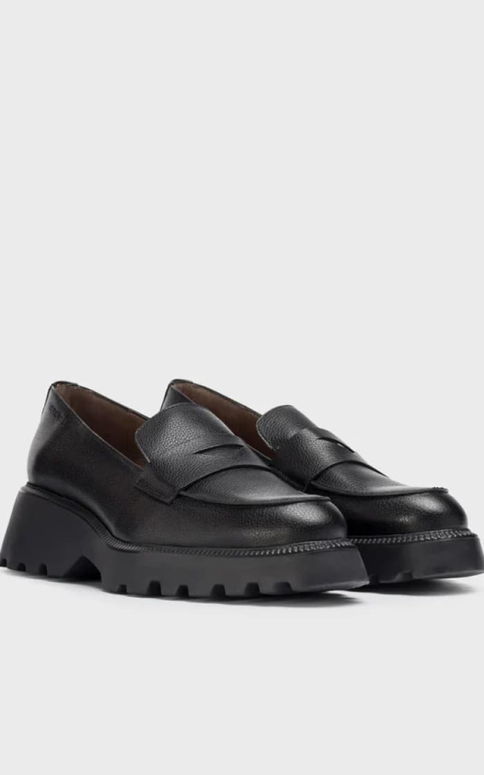 Wonders- Leather Loafer in Black - footwear