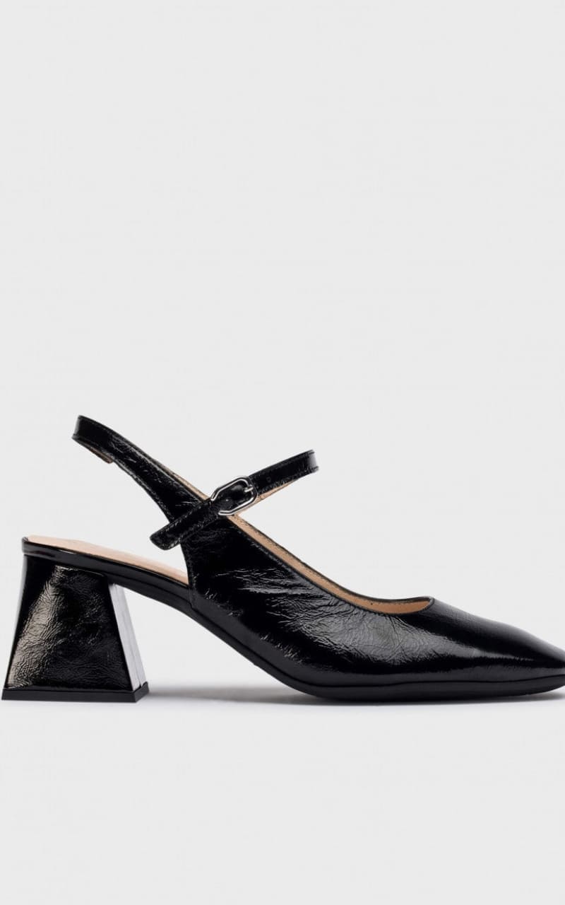Wonders- Slingback Mary Jane Heels - Black / 37 - footwear