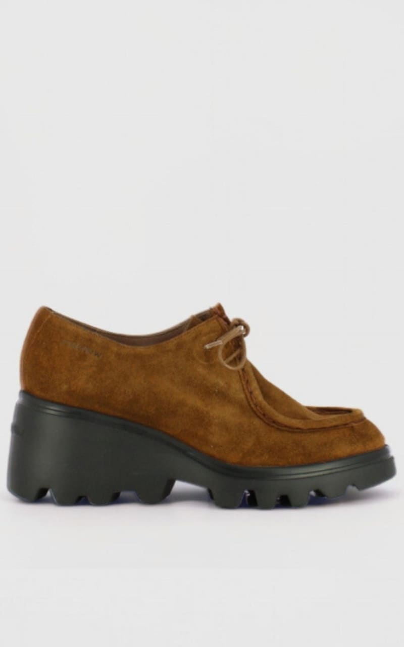 Wonders- Lace Up Wedge Shoe in Luxe Cappucion - footwear