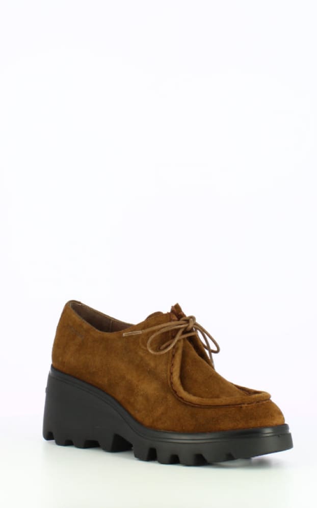 Wonders- Lace Up Wedge Shoe in Luxe Cappucion - footwear
