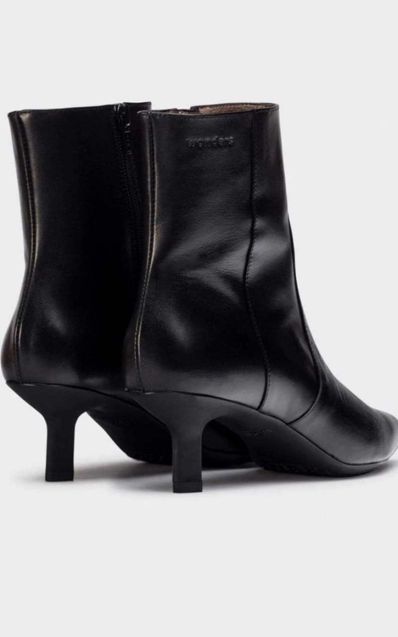 Wonders- Leather Ankle Boot in Iseo Negro - footwear