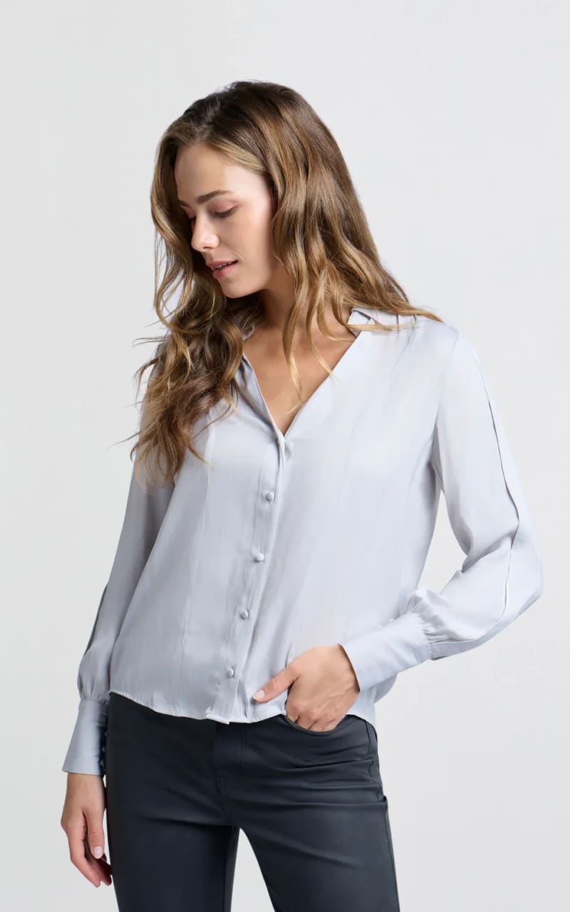 Yaya - Buttoned Blouse with Pleat Details