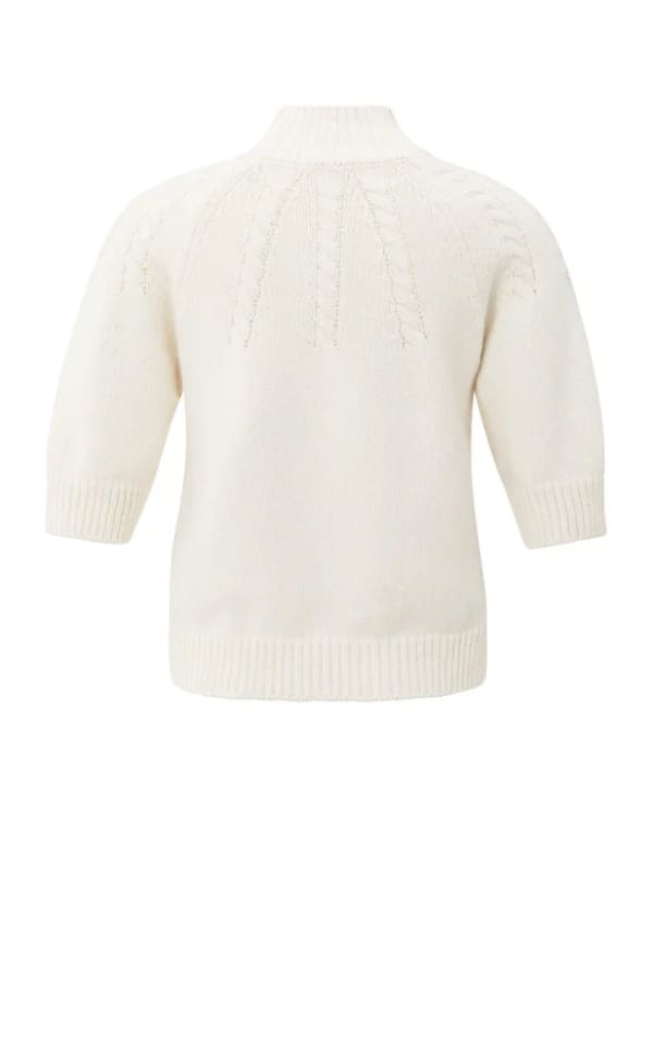 Yaya - Chunky Cable Knit Sweater in Off White - SWEATER &
