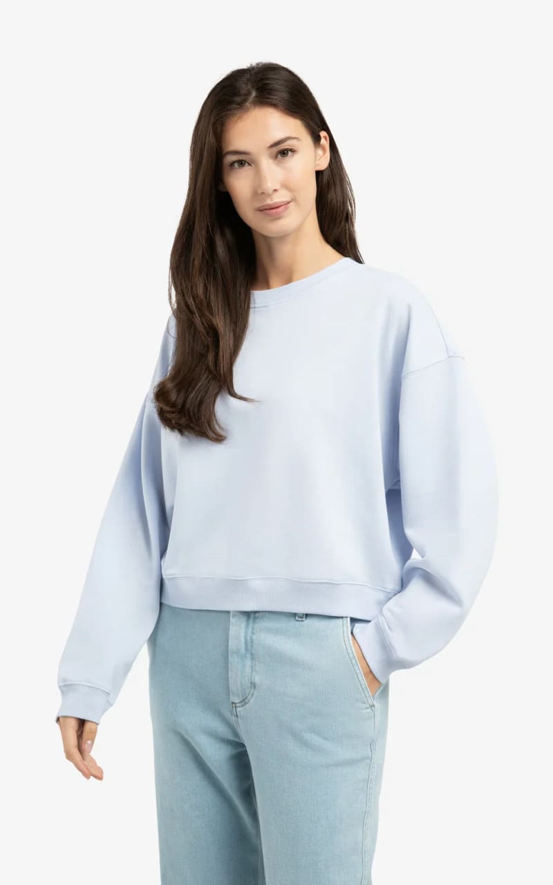 YAYA- Crew Neck Sweatshirt in Ice Blue - SWEATER &