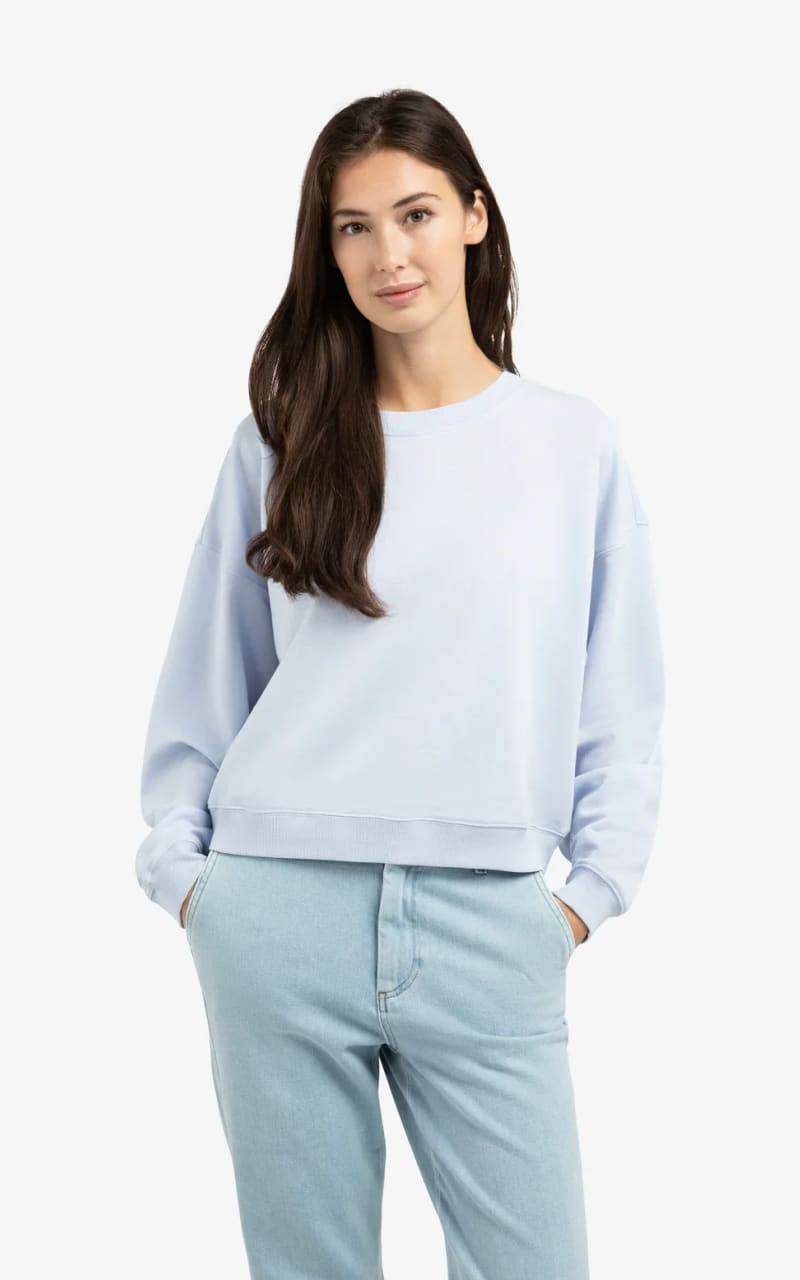 YAYA- Crew Neck Sweatshirt in Ice Blue - SWEATER &