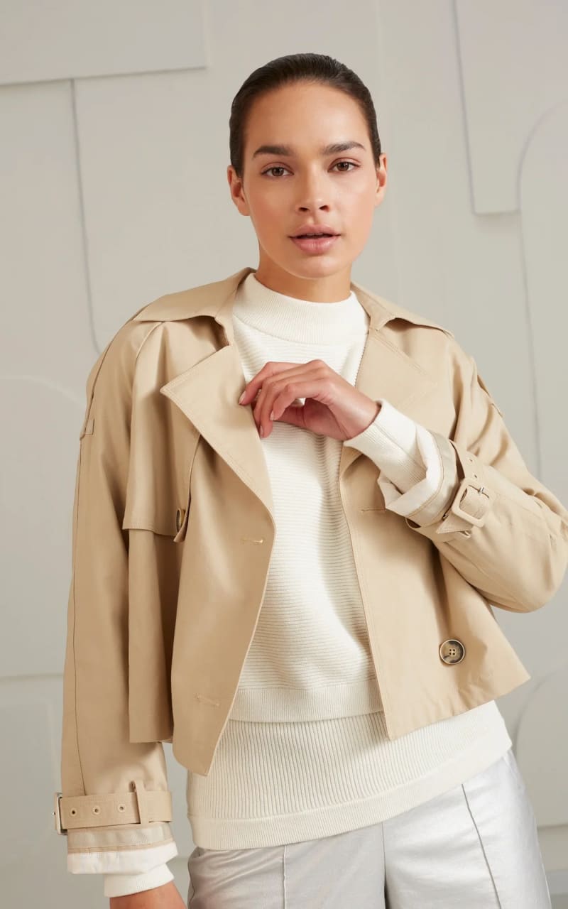 YAYA - Cropped Trench Coat outerwear