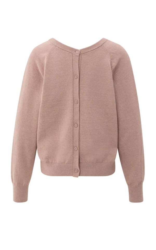 Yaya - Double V-neck Sweater in Blush Pink - SWEATER &