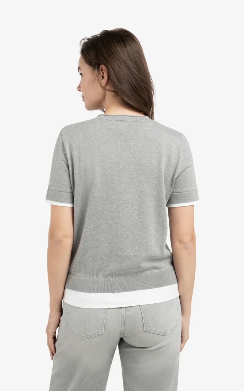 YAYA- Knit Top with Double Blouse Hem - T-SHIRT & TANK