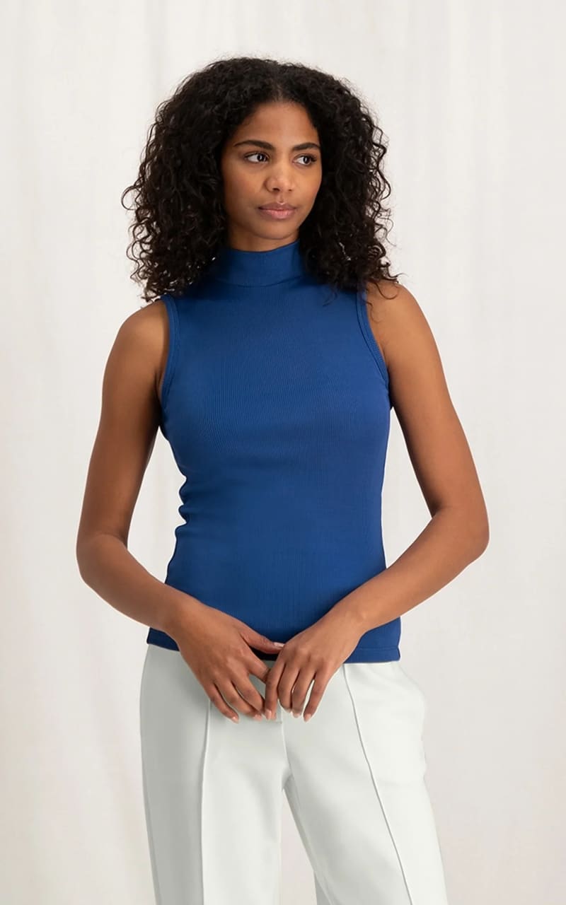 YAYA - Ribbed Top with High Neck Shirts & Tops