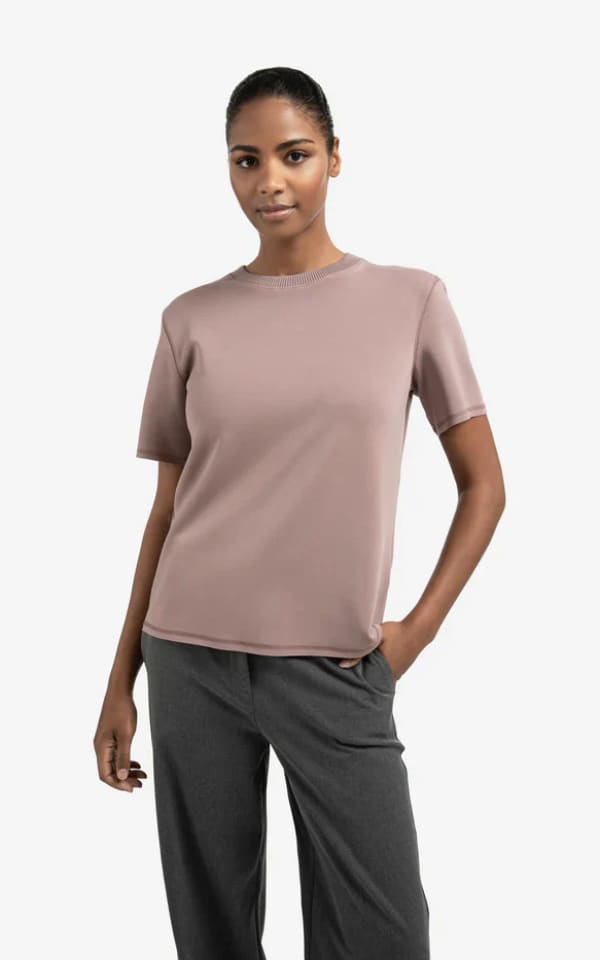 Yaya - Short Sleeve Crew Neck Sweatshirt - SWEATER &