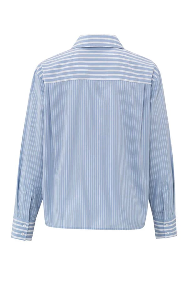 YAYA - Striped Oversized Shirt with Contrast Collar