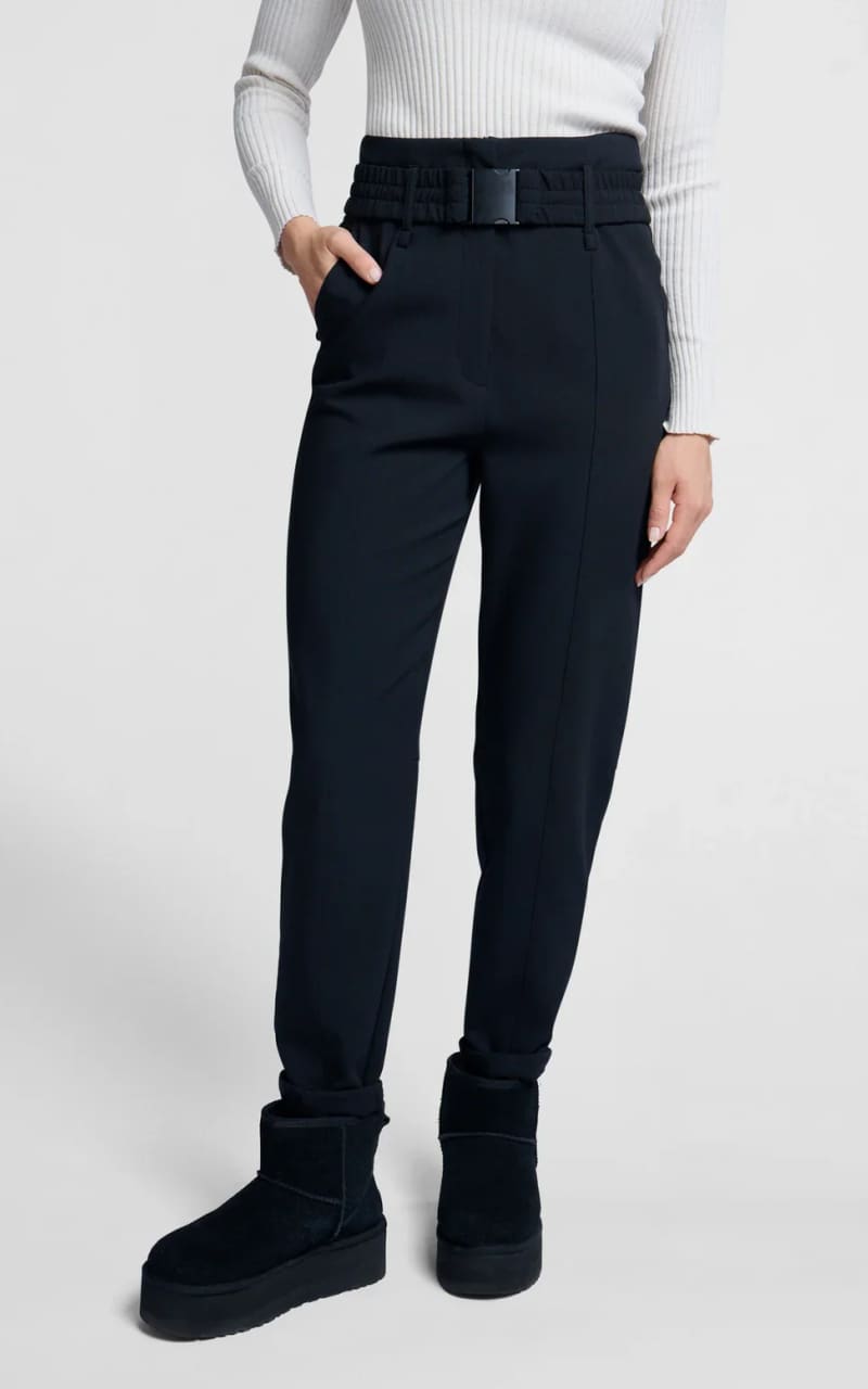 Yaya - Woven High-Waisted Pants with Accent Belt - Pant