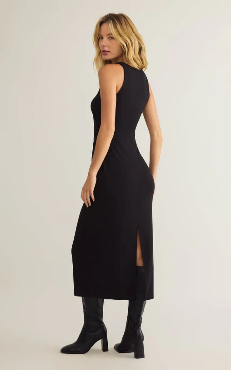 Z SUPPLY - Adison Rib Midi Dress in Black