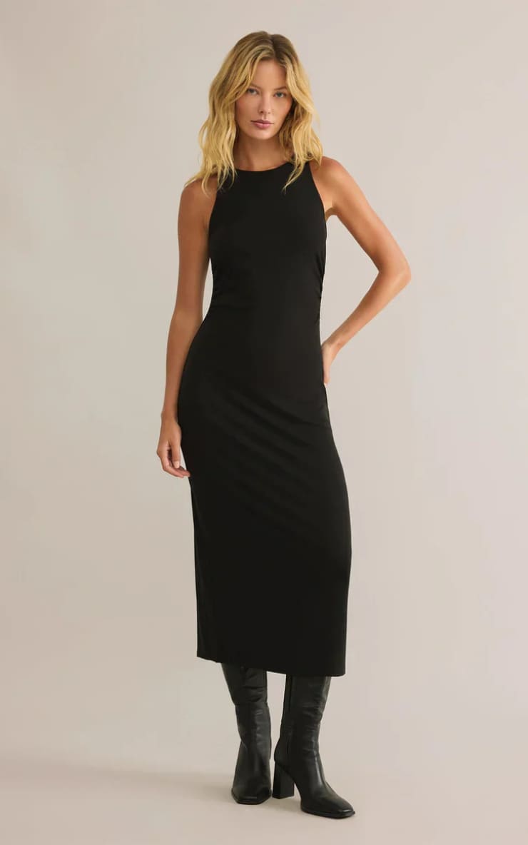 Z SUPPLY - Adison Rib Midi Dress in Black