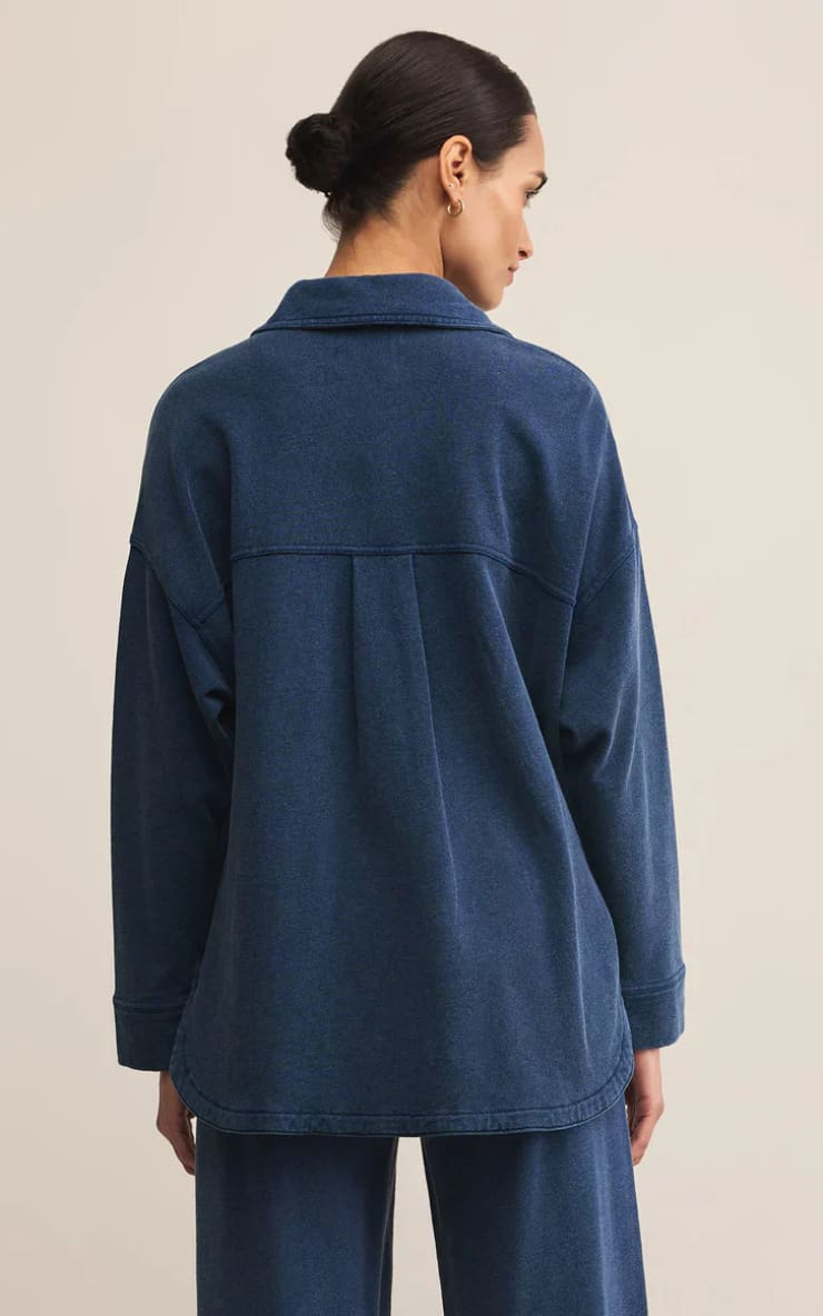 Z SUPPLY- All Day Knit Denim Jacket in Indigo - JACKET