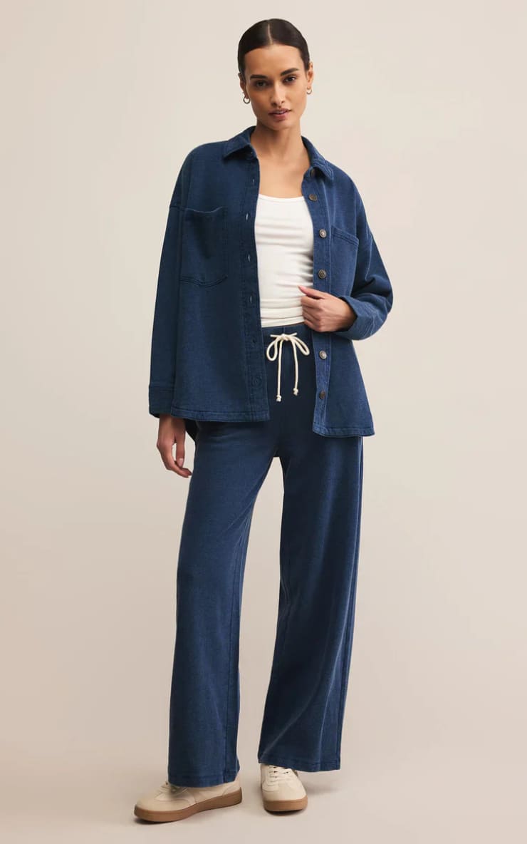 Z SUPPLY- All Day Knit Denim Jacket in Indigo - JACKET