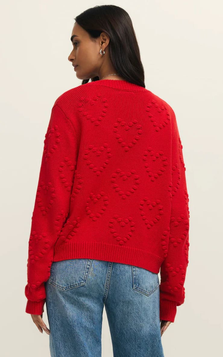 Z SUPPLY- All Yours Cardigan in Kiss Me Red - SWEATER &