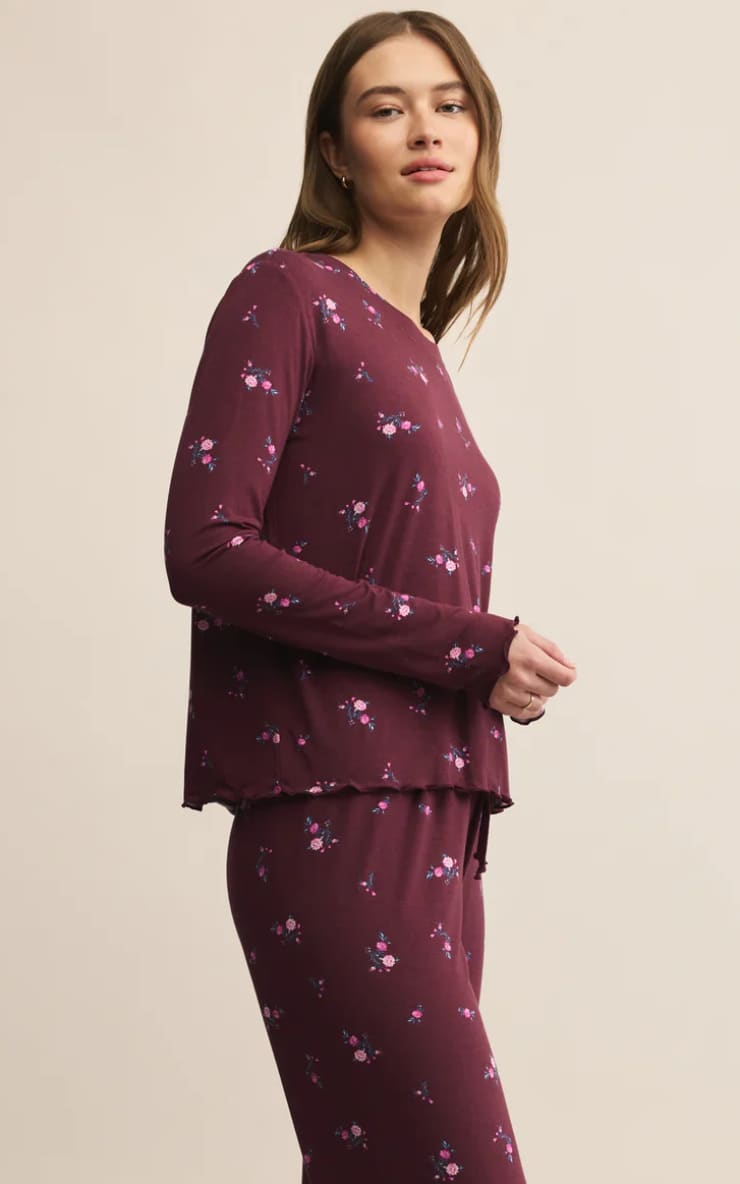 Z SUPPLY- Bella Ditsy Long Sleeve Top - Pajama