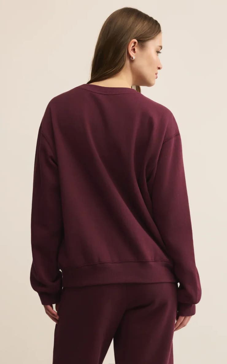 Z SUPPLY- Boyfriend Sweater in Merlot - SWEATER & SWEATSHIRT