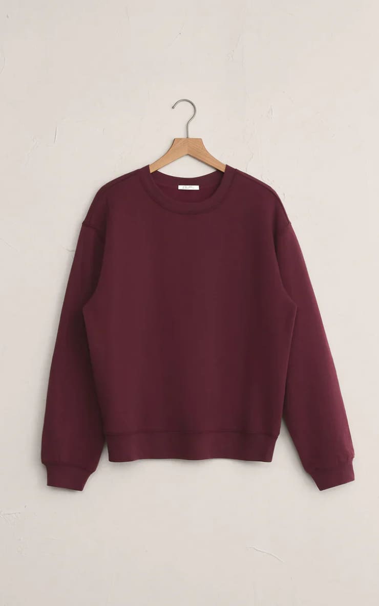 Z SUPPLY- Boyfriend Sweater in Merlot - SWEATER & SWEATSHIRT
