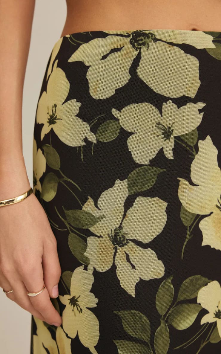 Z SUPPLY- Eda Ren Floral Mesh Maxi Skirt in Sunnyside
