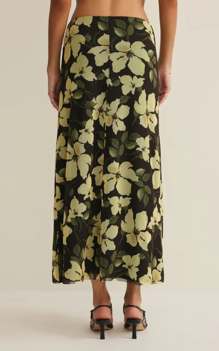 Z SUPPLY- Eda Ren Floral Mesh Maxi Skirt in Sunnyside