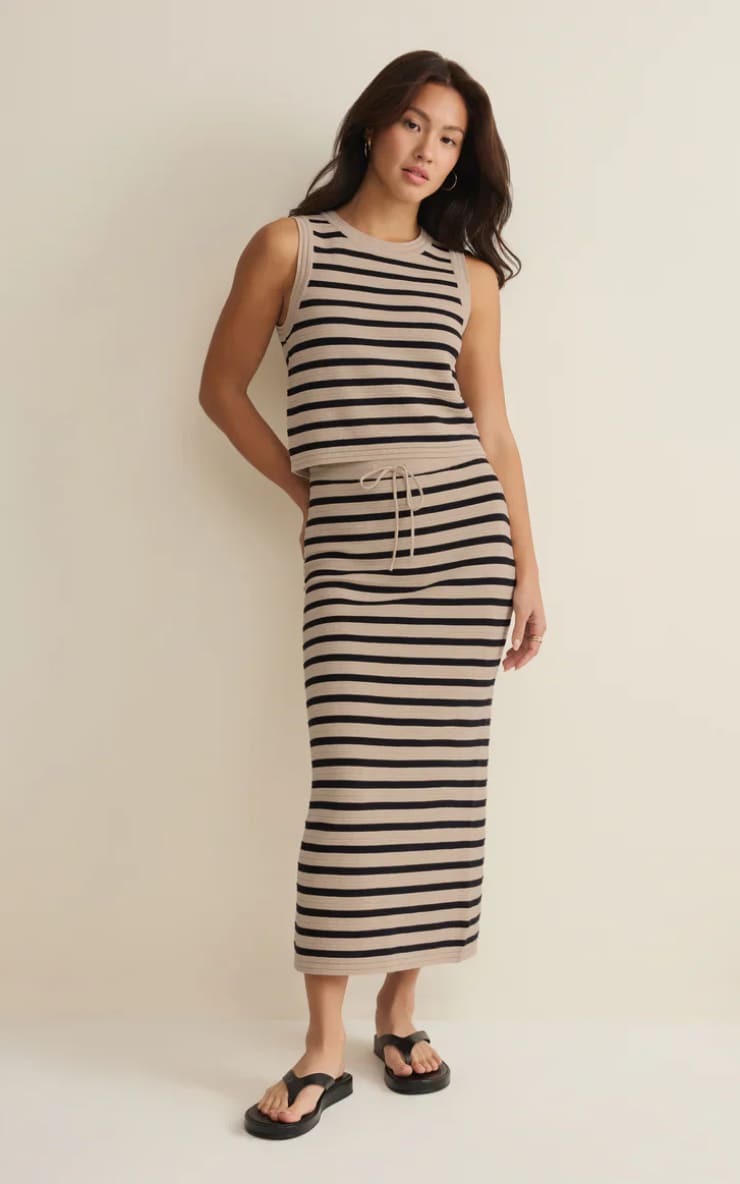 Z SUPPLY- Emori Striped Skirt in Natural