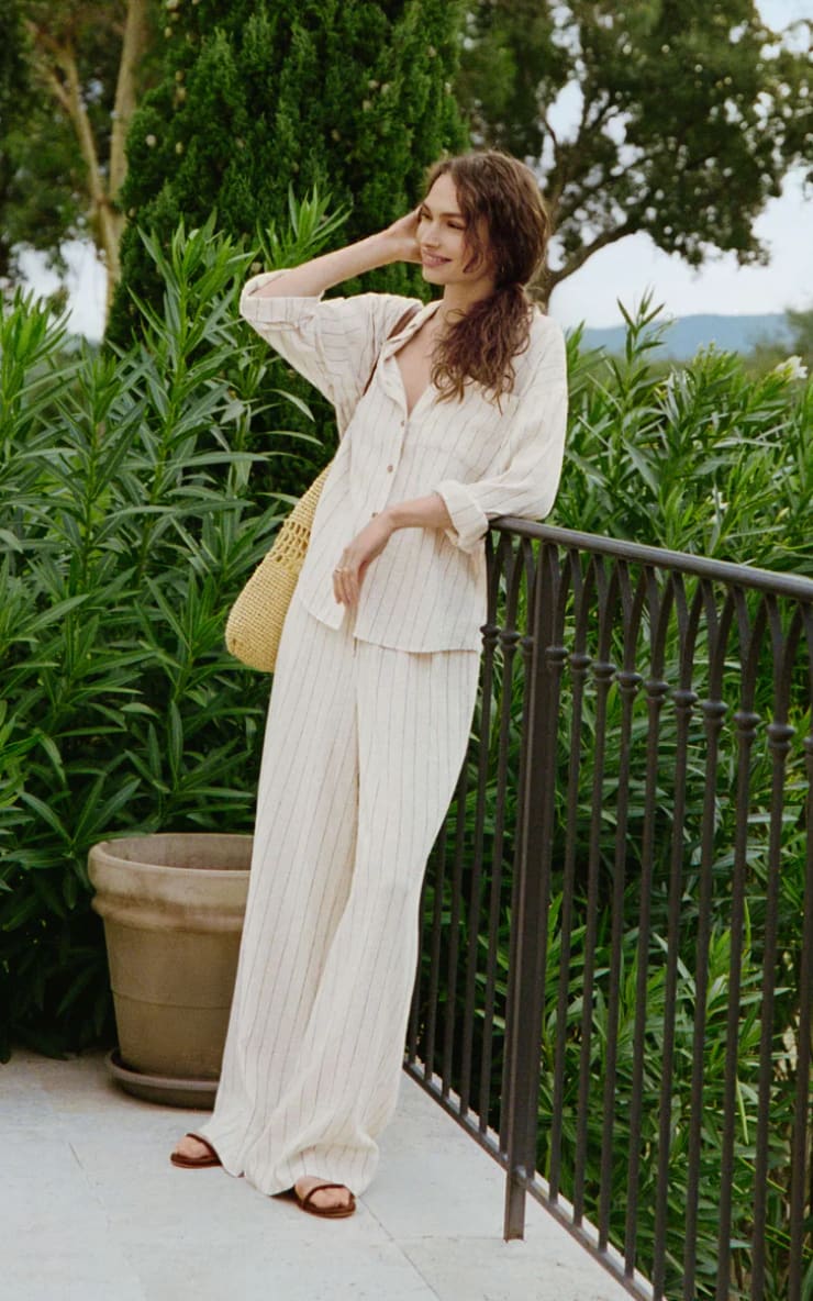 Z SUPPLY- Henri Striped Linen Pants in Linen | floc boutique