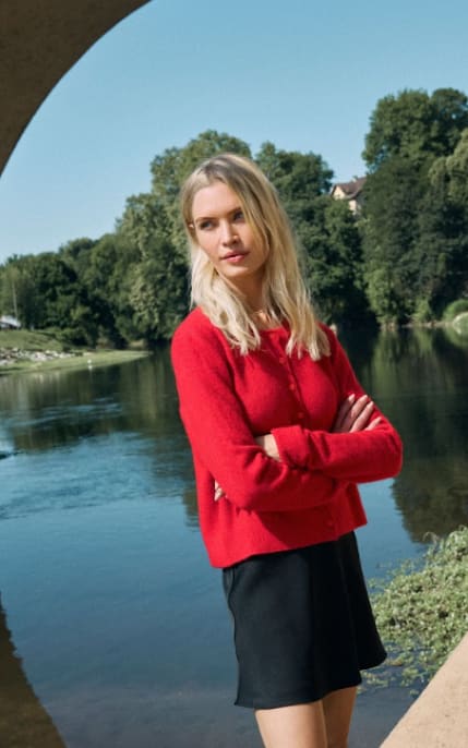 Z SUPPLY- Medina Cozy Cardigan in Festive Red - SWEATER &