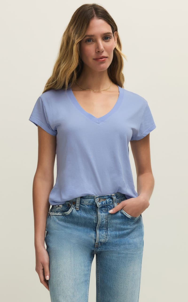Z SUPPLY- Modern V-Neck Tee - Blue Light / XS - T-SHIRT &