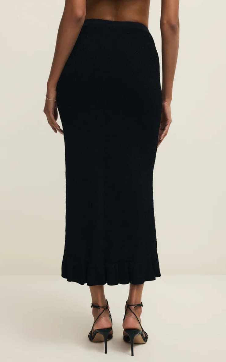 Z SUPPLY- Ramona Jacquard Sweater Skirt in Black