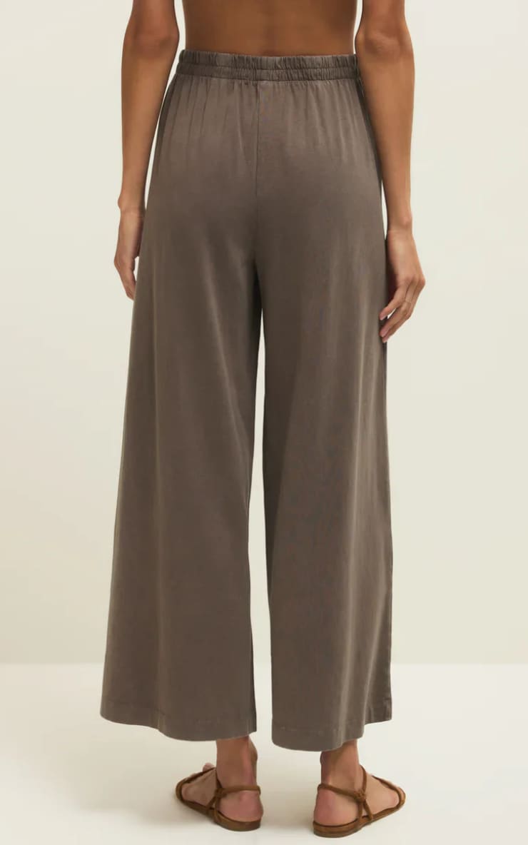 Z SUPPLY- Scout Jersey Crop Flare Pants in Perfectly Taupe