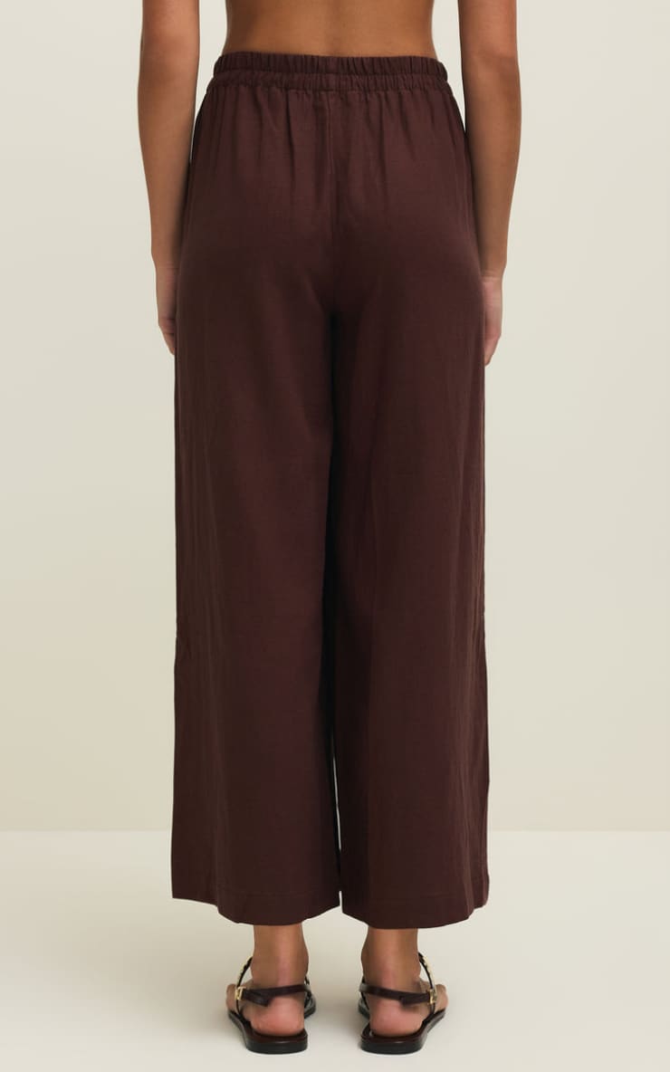 Z SUPPLY- Scout Linen Pant in Chocolate Cherry