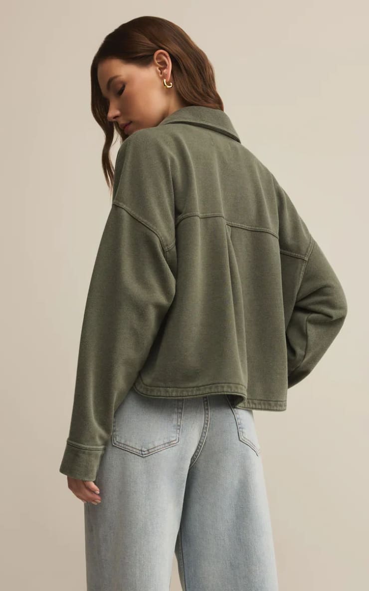 Z SUPPLY- All Day Cropped French Terry Knit Jacket